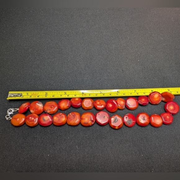 Vintage Sterling & Coral Necklace - Picture 9 of 12